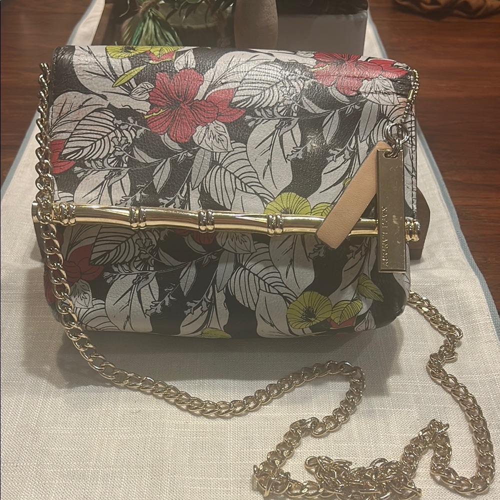 Kate Landry Floral Chain Crossbody Bag